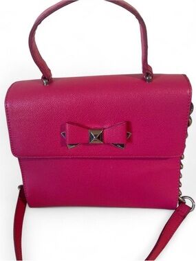 Betsy Johnson Cherry Pink Satchel Floral Interior